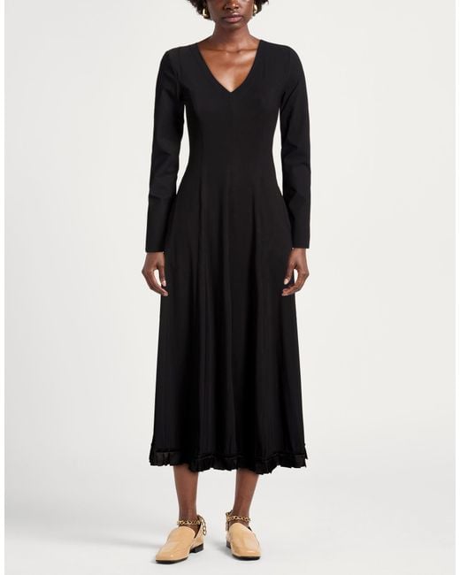 High Black Midi Dress Nylon, Elastane
