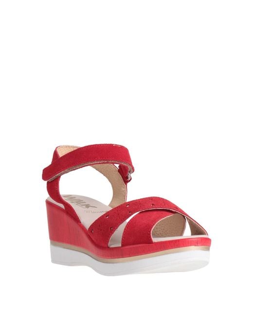 Melluso Walk Red Sandals Leather