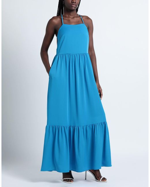 Kontatto Blue Azure Maxi Dress Polyester, Elastane