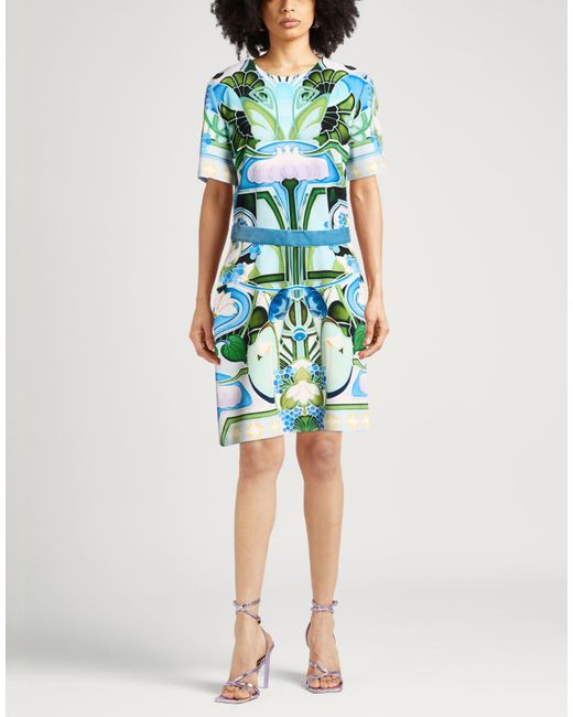 Mary Katrantzou Green Sky Mini Dress Polyester, Elastane