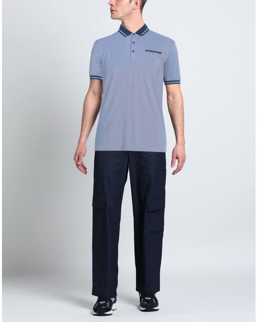Cashmere Company Blue Polo Shirt Cotton, Silk for men