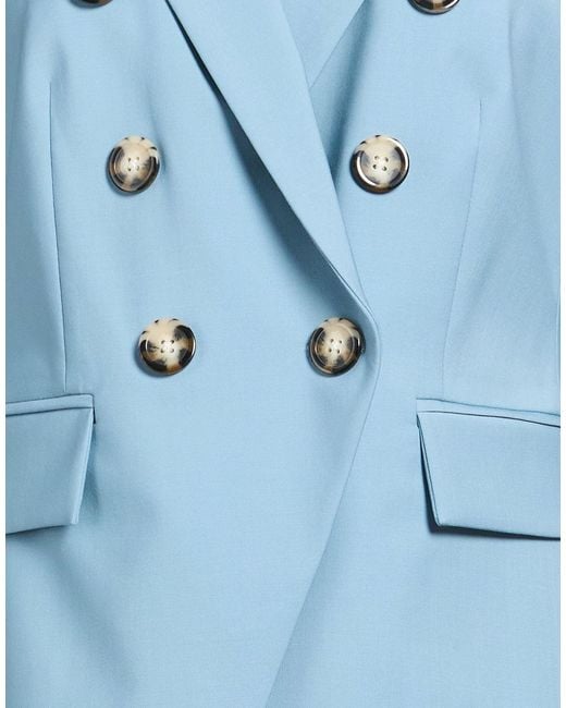 Veronica Beard Blue Blazer Wool, Polyamide, Elastane