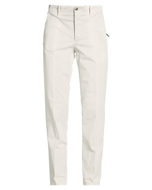 Incotex White Pants Cotton, Elastane for men