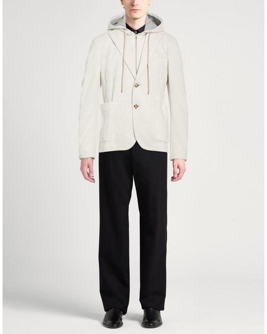 Manuel Ritz White Blazer Cotton, Polyamide for men