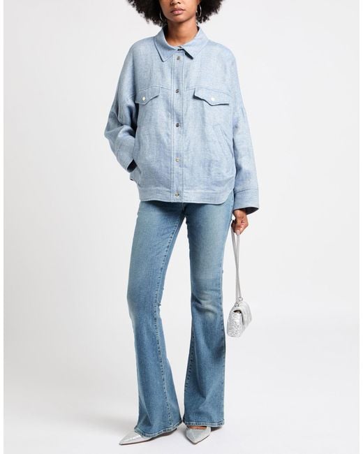 Herno Blue Sky Jacket Linen, Metallic Fiber, Polyamide