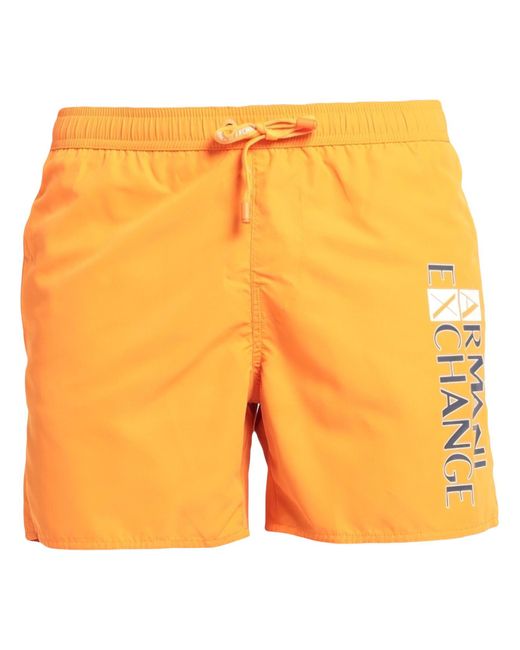 Armani Exchange Orange Swim Trunks for men