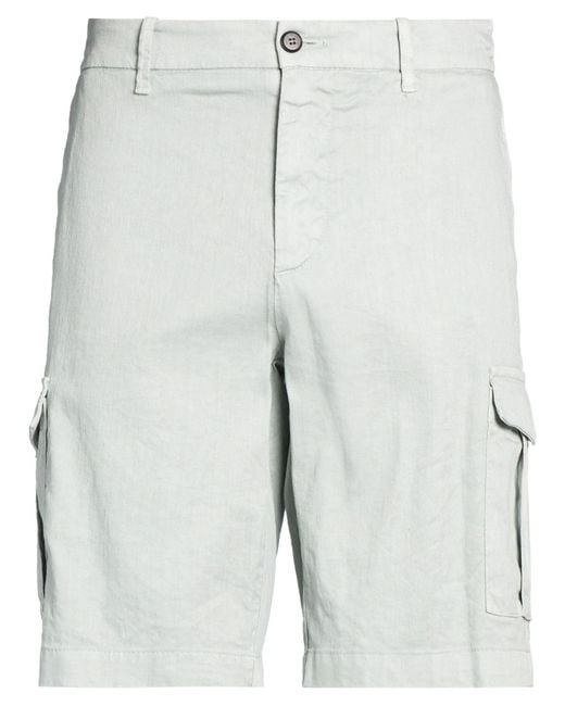 Eleventy Gray Denim Shorts Linen, Cotton, Elastane for men