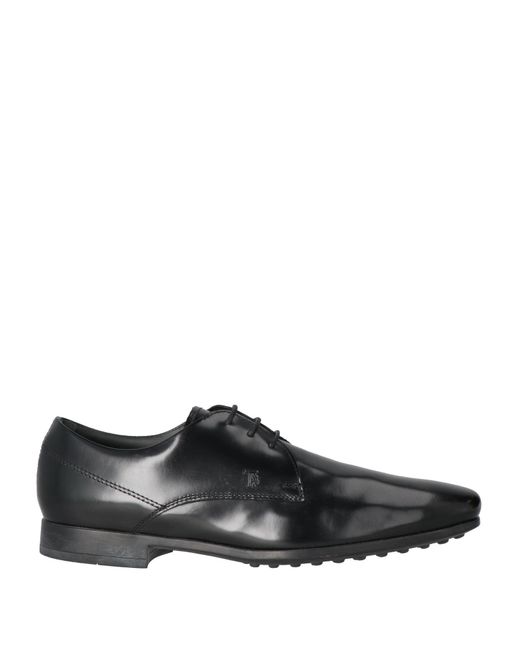 Tod's Black Lace-Up Shoes Leather for men