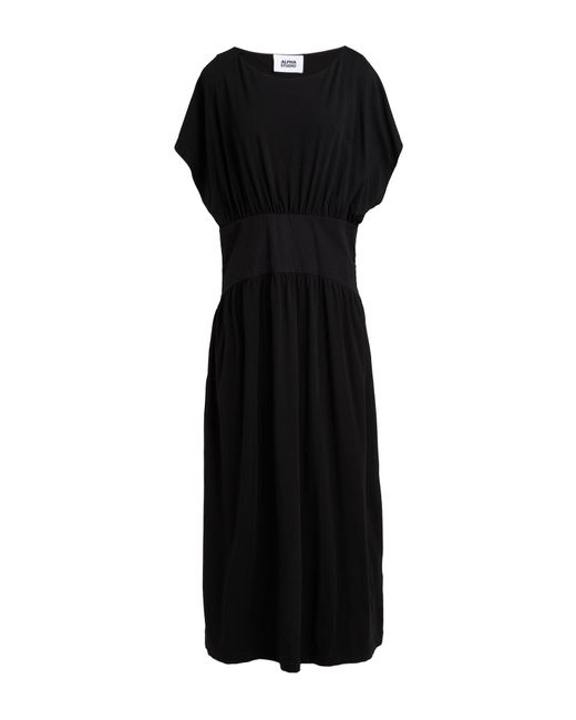Alpha Studio Black Maxi Dress Cotton, Elastane
