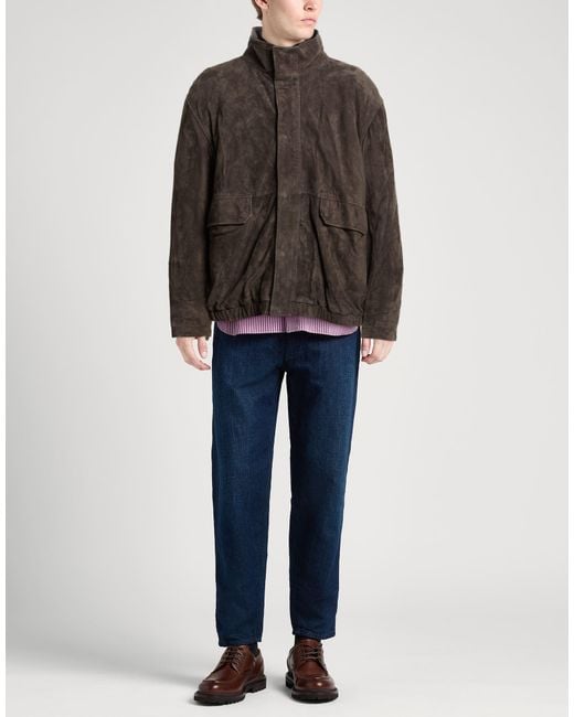 Emporio Armani Brown Jacket Goat Skin for men