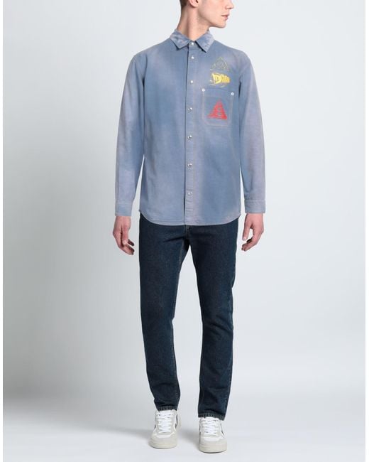 Dior Blue Denim Shirt Cotton, Polyester for men