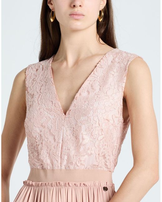 Rebel Queen Pink Maxi Dress Polyester, Viscose