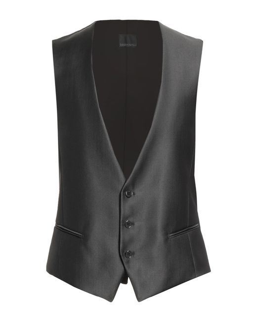 Carlo Pignatelli Black Charcoal Tailored Vest Virgin Wool, Viscose for men