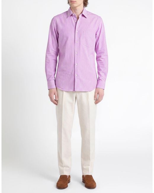 Aspesi Purple Mauve Shirt Linen, Cotton for men