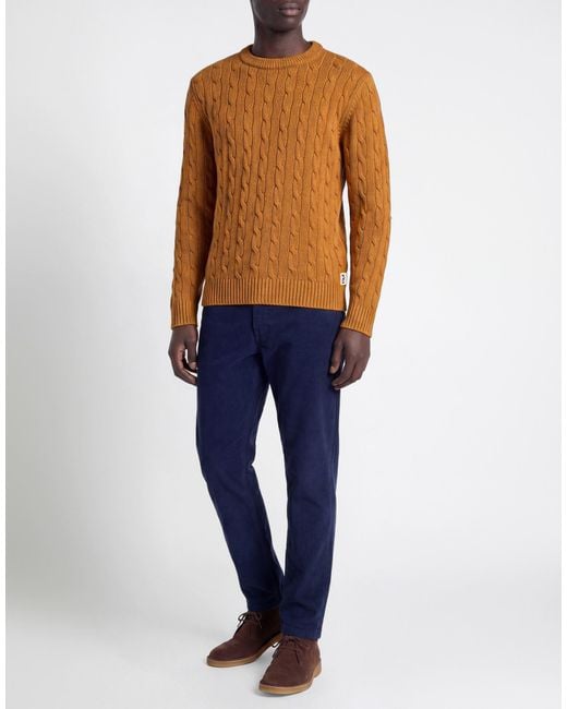 Berna Brown Mustard Sweater Virgin Wool for men