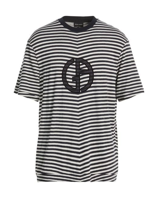 Giorgio Armani Black T-Shirt Viscose, Elastane for men