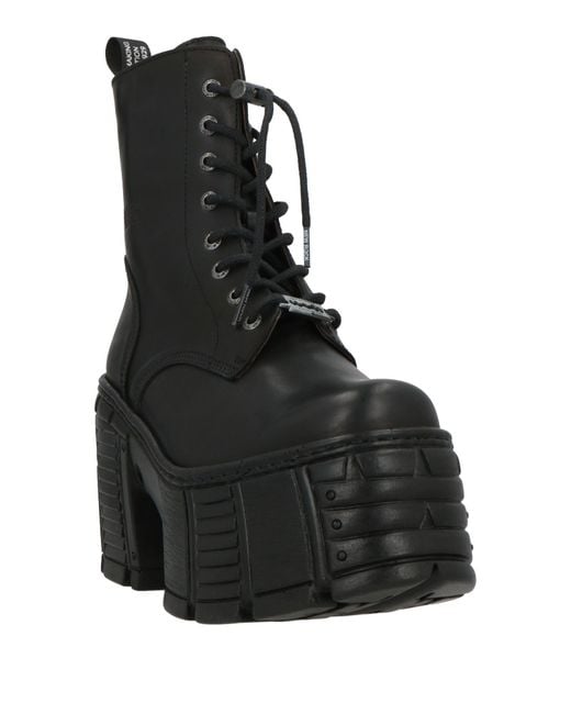 New Rock Black Ankle Boots Leather
