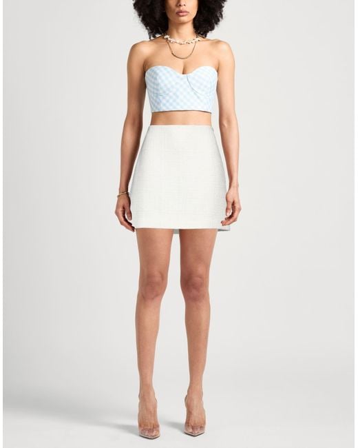 Theory White Mini Skirt Cotton, Polyamide
