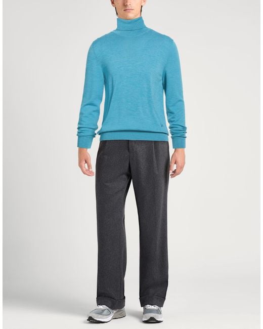 Isaia Blue Turtleneck Wool for men
