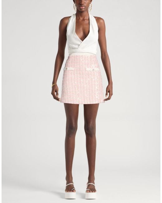 Sandro Pink Mini Skirt Polyester, Cotton, Wool, Metallic Fiber, Synthetic Fibers