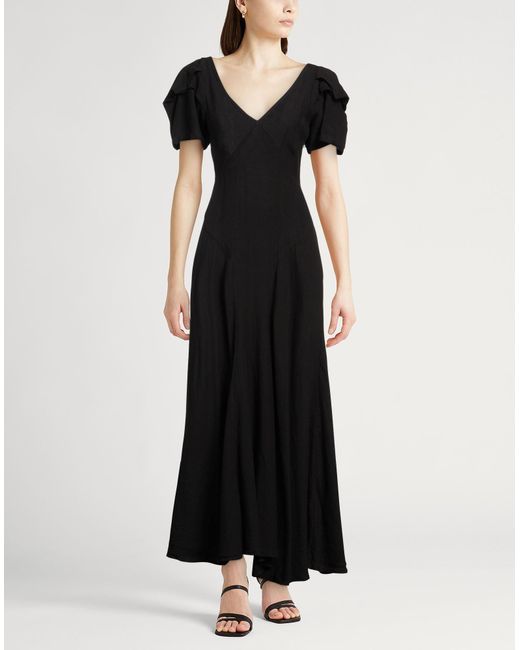 120% Lino Black Maxi-Kleid