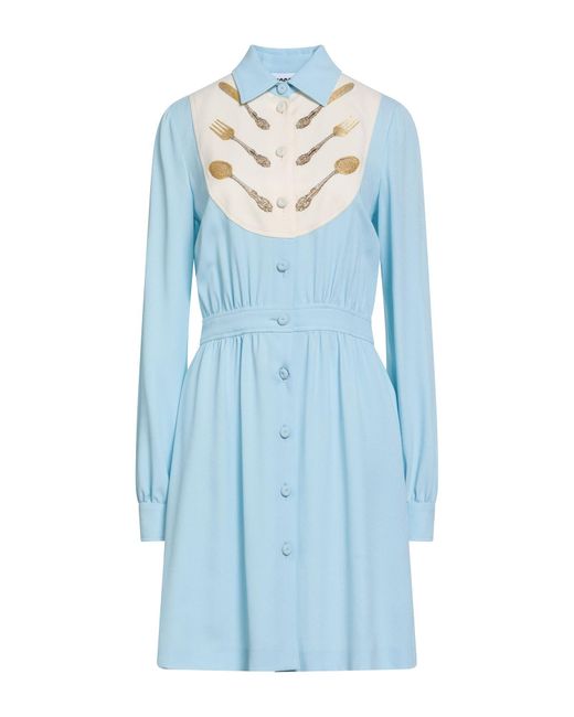 Moschino Blue Couture Sky Mini Dress Acrylic, Viscose