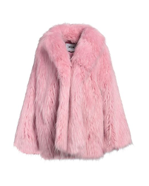 MSGM Pink Shearling- & Kunstfell
