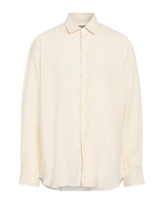 Canali Natural Ivory Shirt Linen for men