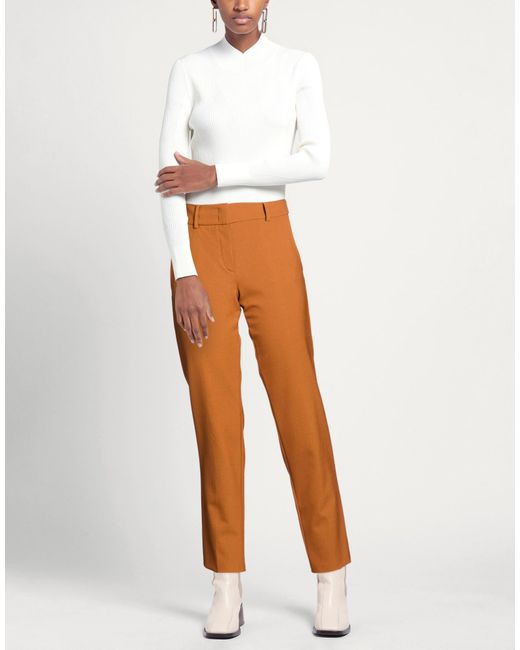 Windsor. Orange Pants Virgin Wool, Eco Polyester