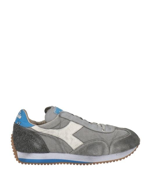 Diadora Gray Sneakers Textile Fibers, Leather for men