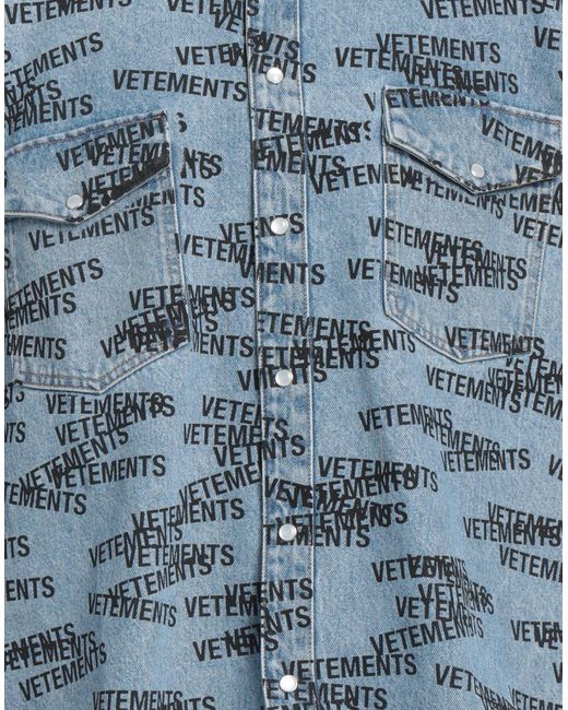 Vetements Blue Denim Shirt for men