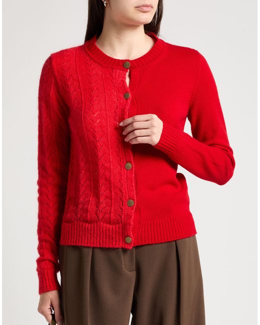 Ballantyne Red Cardigan Wool, Mohair Wool, Polyamide, Cashmere, Silk
