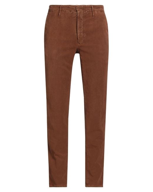 Incotex Brown Pants Cotton, Elastane for men
