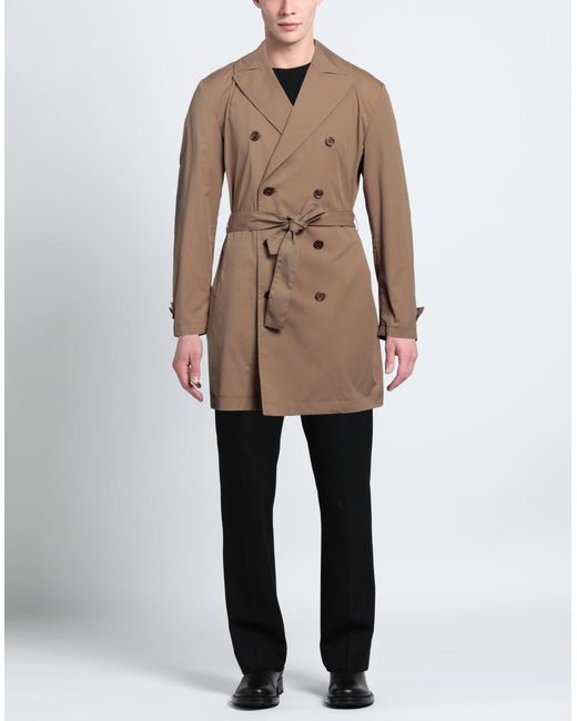 Grey Daniele Alessandrini Brown Overcoat & Trench Coat for men