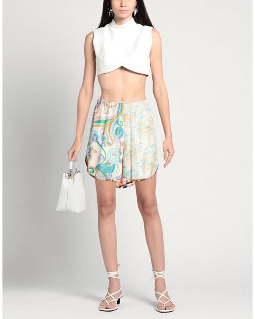La Prestic Ouiston White Shorts & Bermuda Shorts Silk