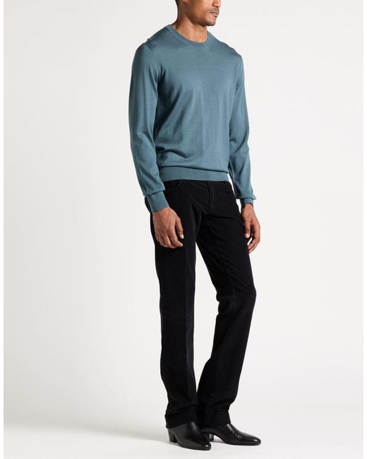Dolce & Gabbana Blue Slate Sweater Virgin Wool for men