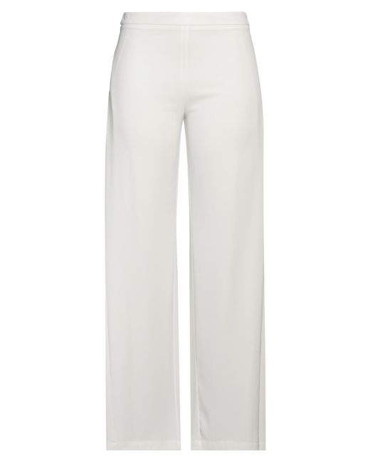 Stefano Mortari White Pants Polyester, Elastane