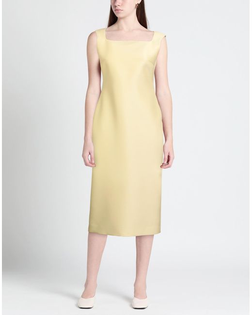 Sandbeige Natural Midi Dress Wool, Silk