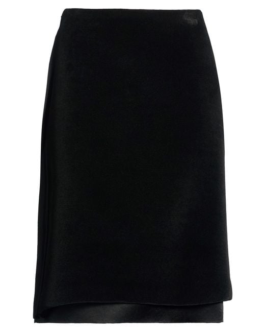Jil Sander Black Midi Skirt Polyester, Viscose, Polyamide
