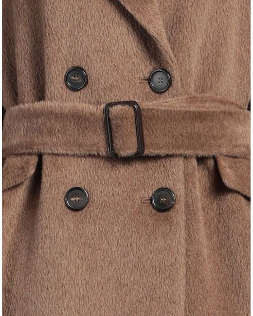 Max Mara Brown Camel Coat Alpaca Wool, Virgin Wool