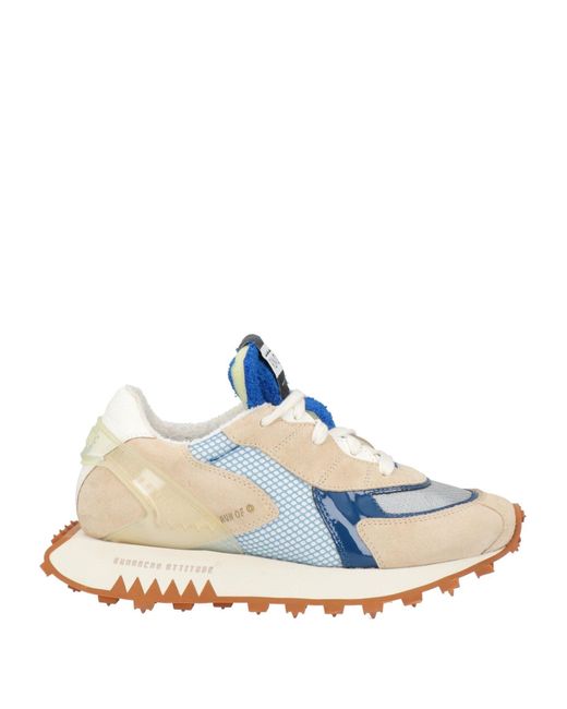 RUN OF Blue Sneakers Leather, Textile Fibers