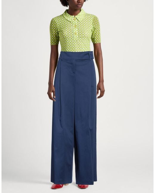 Pinko Blue Pants Cotton, Elastane