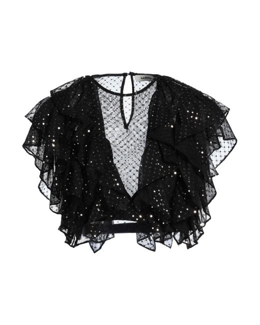 Sandro Black Top Polyester, Elastane