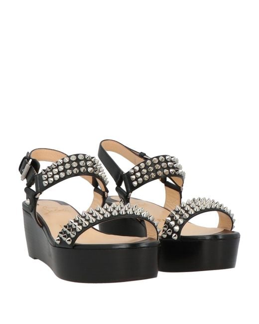 Christian Louboutin Black Sandals Calfskin, Synthetisches Material