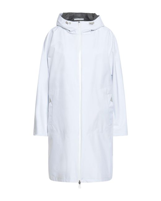 Herno White Overcoat & Trench Coat Polyester, Ptfe