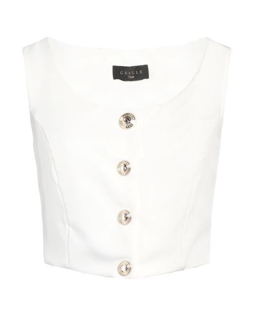 Gaelle Paris White Top Polyester, Elastane