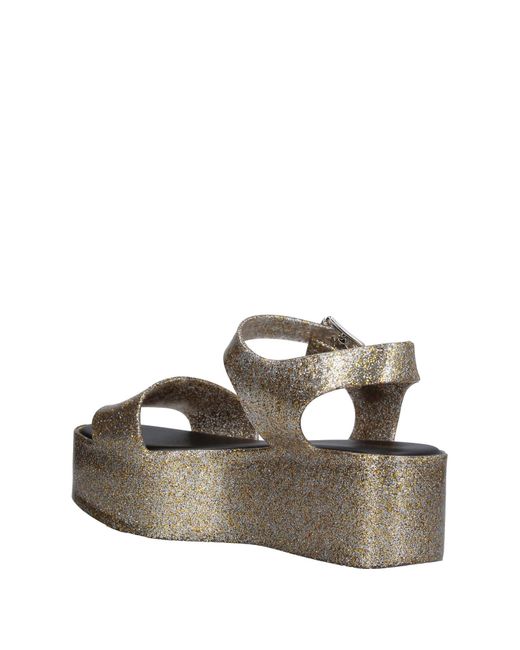 mini melissa gold sandals