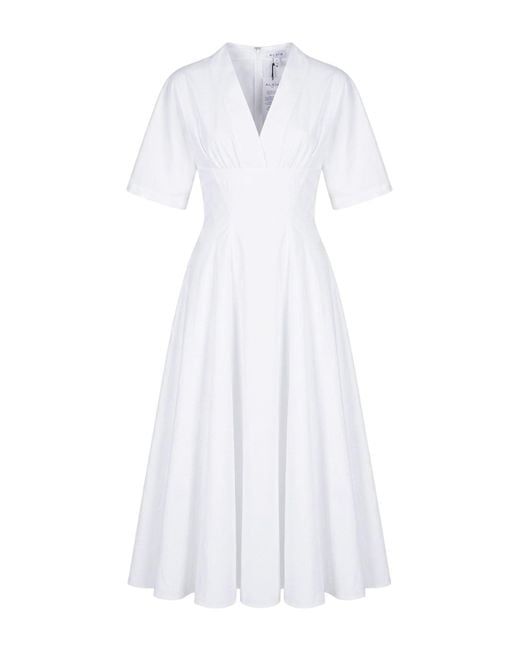 Alaïa White Midi Dress Cotton