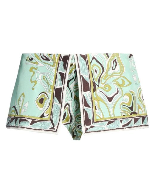 Emilio Pucci Green Light Shorts & Bermuda Shorts Silk
