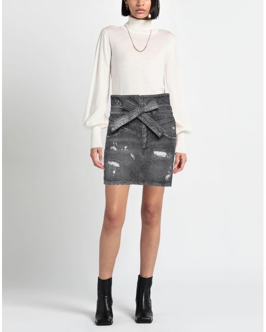Dondup Gray Denim Skirt